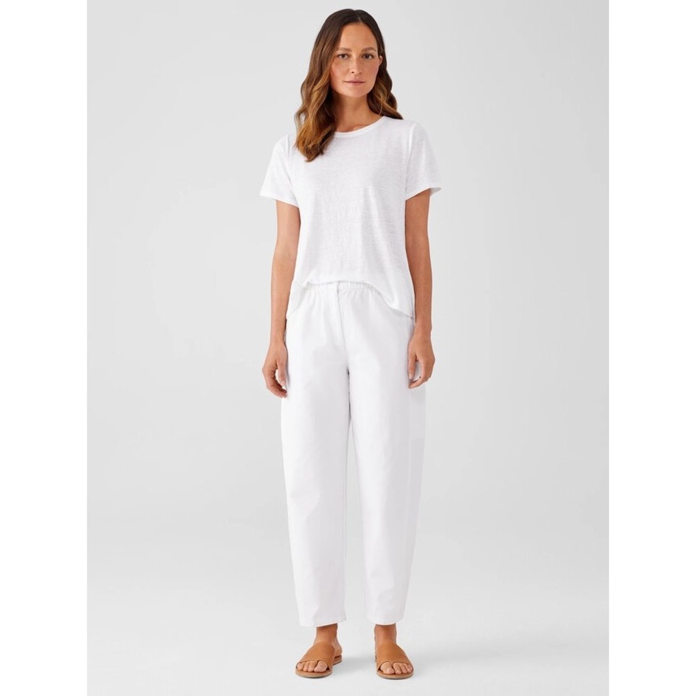 Eileen Fisher Organic Cotton Hemp Stretch Lantern Pant in‎ White Size XL
